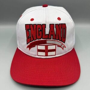 Vintage England Flag Hat Men White Red Embroidered Eclipse Snap Back Cap New